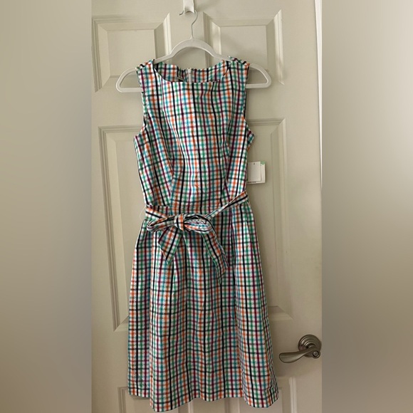 Anne Klein Dresses & Skirts - NWT Anne Klein Sleeveless Seersucker Multi Color Plaid Sundress Dress Tie Waist
